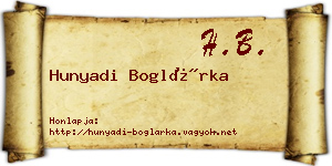 Hunyadi Boglárka névjegykártya